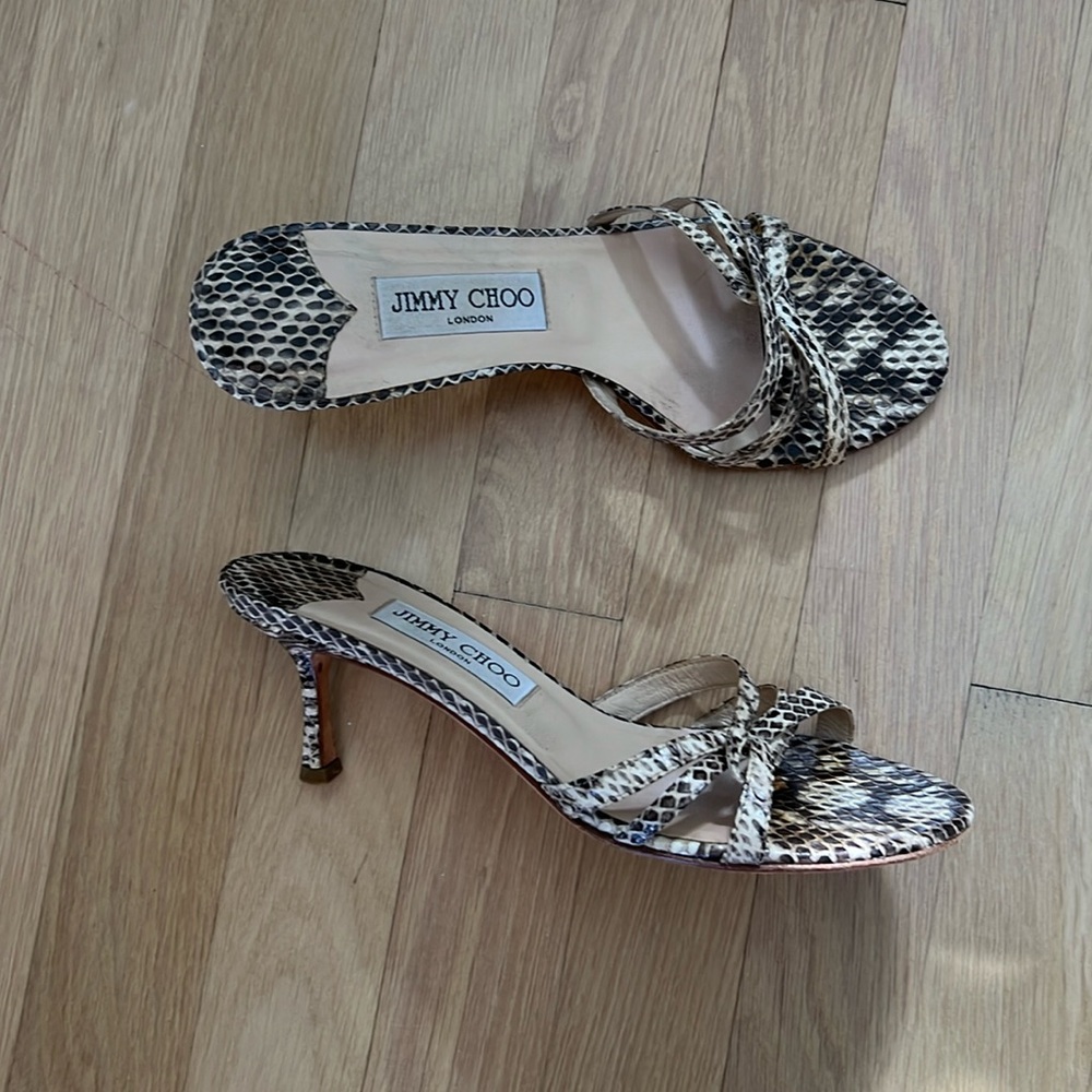 Jimmy Choo snakeskin mules